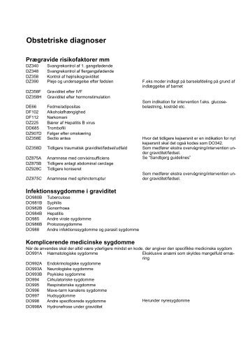 Obstetriske koder - DSOG