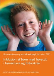 Inklusion af børn med høretab i børnehave og folkeskole - Center for ...
