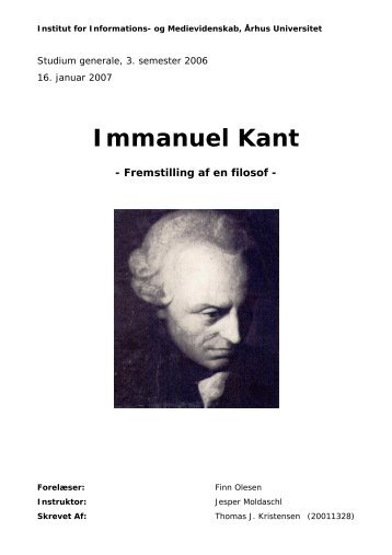 Immanuel Kant - Fremstilling af en filosof