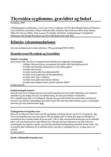 Thyroidea-sygdomme, graviditet og fødsel - DSOG