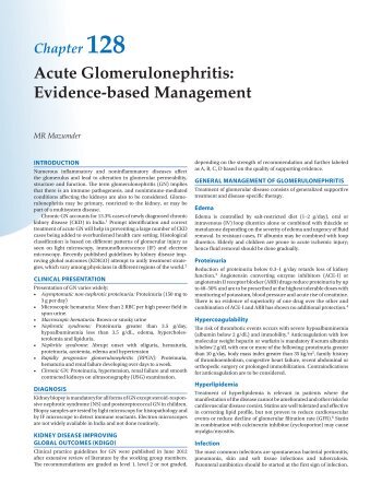 Acute Glomerulonephritis: Evidence-based Management