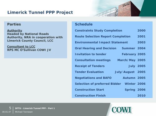 The Limerick Tunnel, 31. Januar 2007 - Dftu.dk