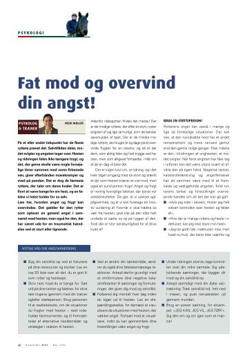 Fat mod og overvind din angst! - Rytterpsykologi