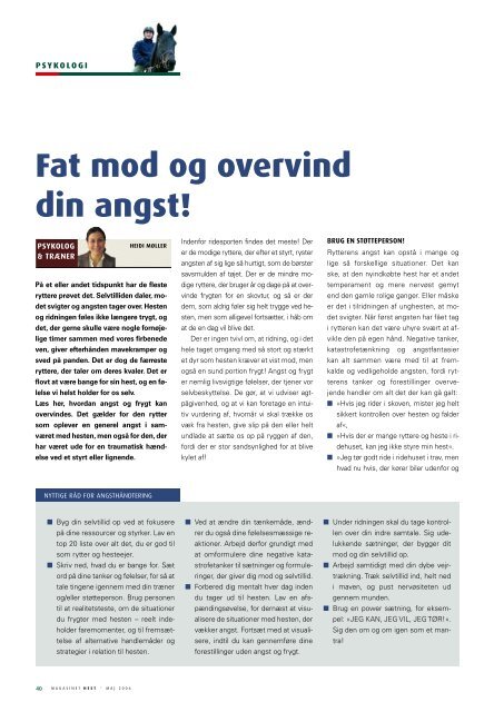 Fat mod og overvind din angst! - Rytterpsykologi