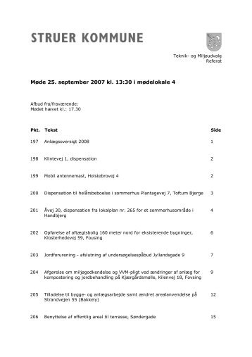 Teknik- og Miljøudvalget referat 070925 - Struer kommune