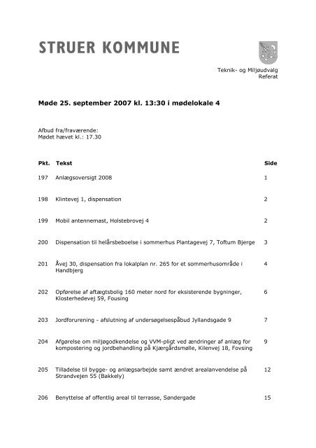 Teknik- og Miljøudvalget referat 070925 - Struer kommune