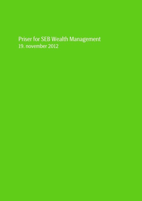 Priser for Wealth Management Private, 2012-11-19 - SEB
