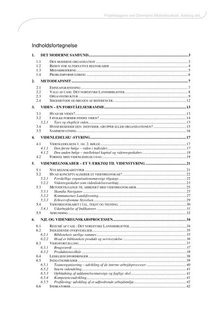Indholdsfortegnelse - Akademisk Opgavebank