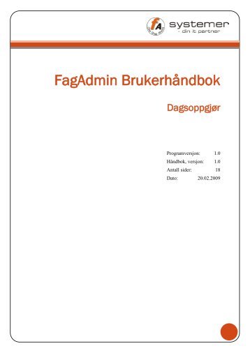 Bruker Håndboken for Dagsoppgjør - FA Systemer