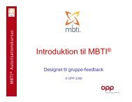 MBTI Gruppe Feedback - OPP