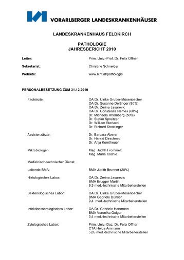 Presseaussendung mit der Bitte um ... - Landeskrankenhaus Feldkirch