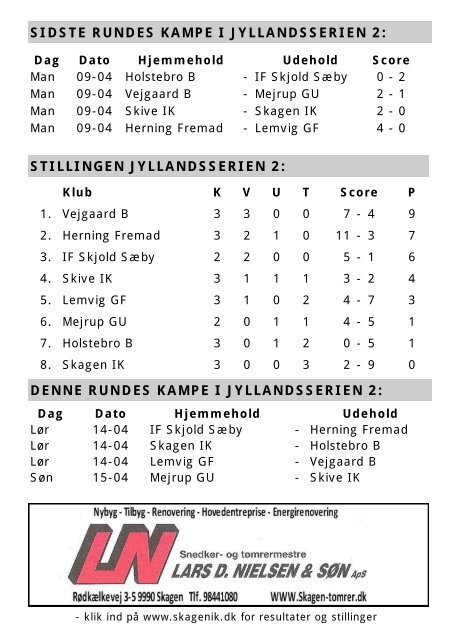 Skagen IK vs. Holstebro B, 14. april 2012