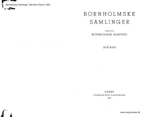 Bornholmske Samlinger - Bind 30 - Bornholms Historiske Samfund