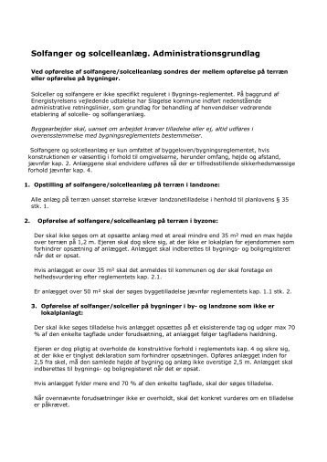 Solfanger og solcelleanlæg. Administrationsgrundlag - Slagelse ...