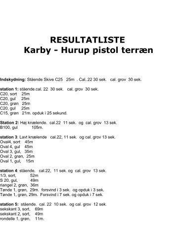 Resultatliste Karby hurup 2011 - DDS Thy-Mors