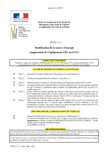 Modification de la source d'énergie (suppression de l'équipement ...