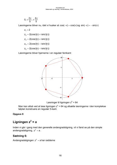 Komplekse tal - Matematik og naturfag i verdensklasse