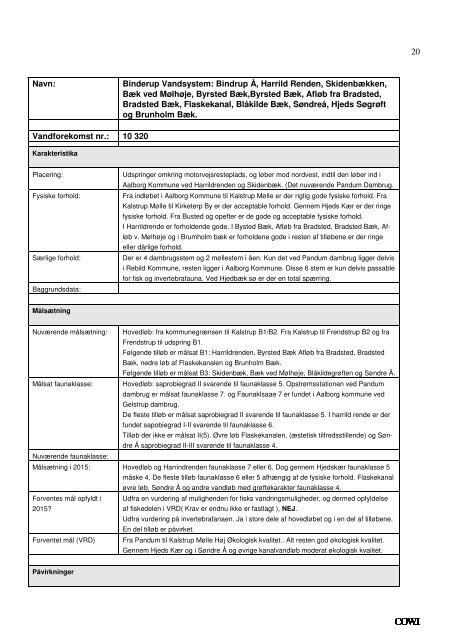 Screening af vand- og naturforekomster under Miljømålslovens ...