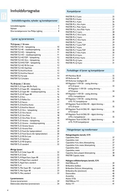 Katalog & prisliste med begrenset sortiment av lyskilder og ...