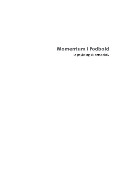 Momentum i fodbold - Syddansk Universitetsforlag