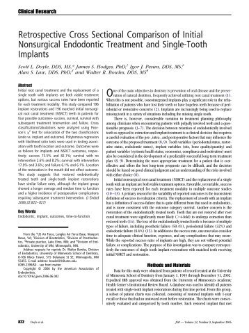 Retrospective Cross Sectional Comparison of Initial Nonsurgical ...
