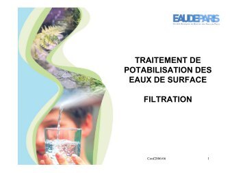 traitement de potabilisation des eaux de surface filtration