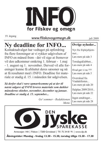 Ny deadline for INFO... - Filskov