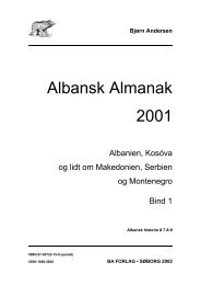 Albansk Almanak 2001 Indholdsoversigt - BA Forlag
