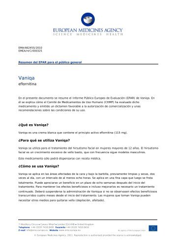 prospecto de Vaniqa - euroClinix