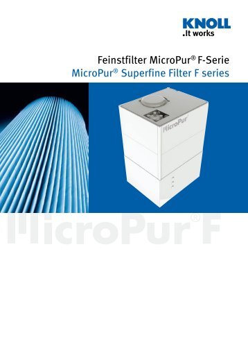 Feinstfilter MicroPur® F-Serie MicroPur® Superfine Filter F series