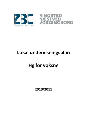 Lokal undervisningsplan - ZBC