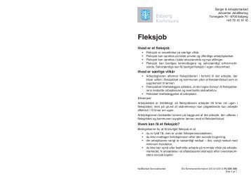 Læs mere i denne pjece om fleksjob. - Esbjerg Kommune