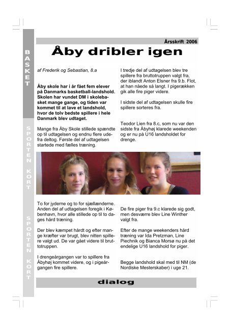 Årsskrift 2006 - Åby Skole