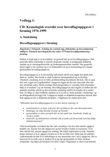 Hovedfagsoppgaver i forming 1976-1999 : en oversikt - TEORA ...
