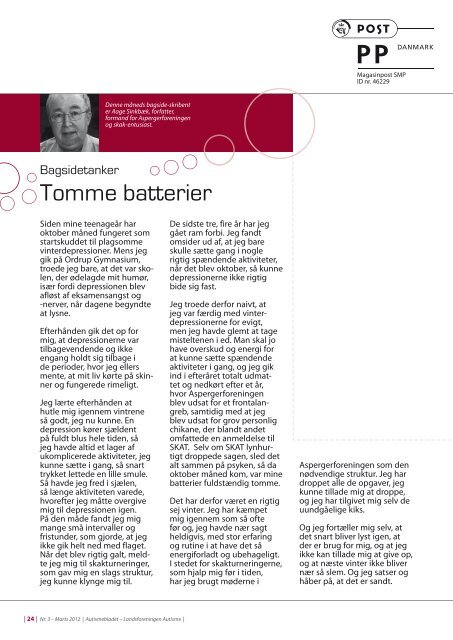 Medlemsblad nr. 3, 2012 - Landsforeningen Autisme