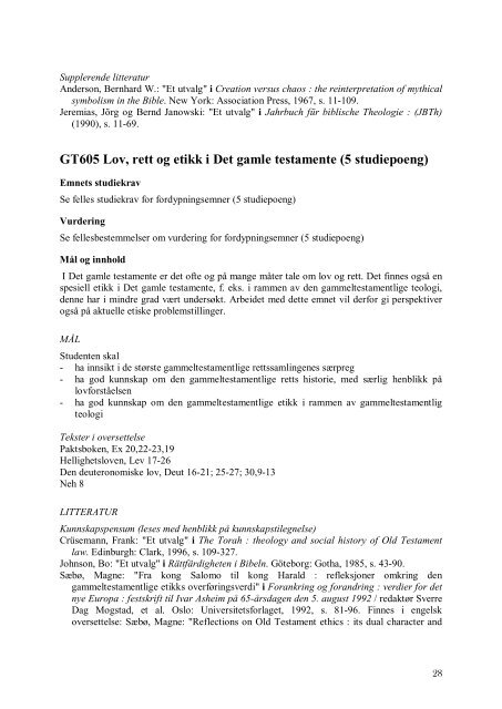 Emnekatalog master nivå 2004 (pdf) - Det teologiske ...