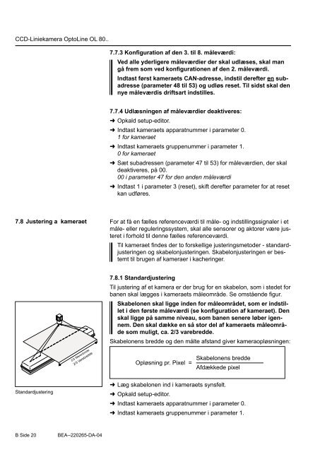 Beskrivelse B CCD-Liniekamera OptoLine OL 80.. da - Erhardt+Leimer