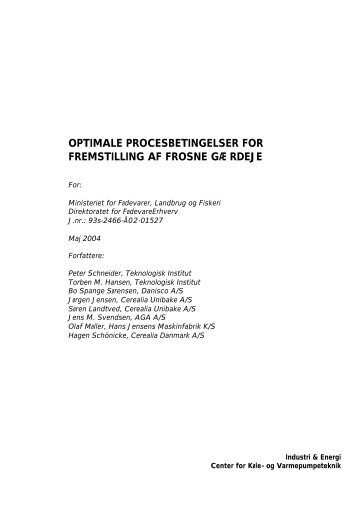 Optimale procesbetingelser for fremstilling af - HFC fri køling