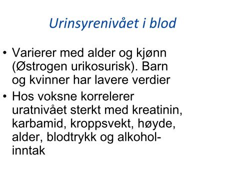 Urinsyrenivaet I Blod