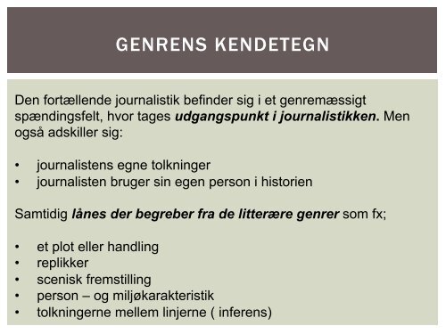 FORTÆLLENDE JOURNALISTIK