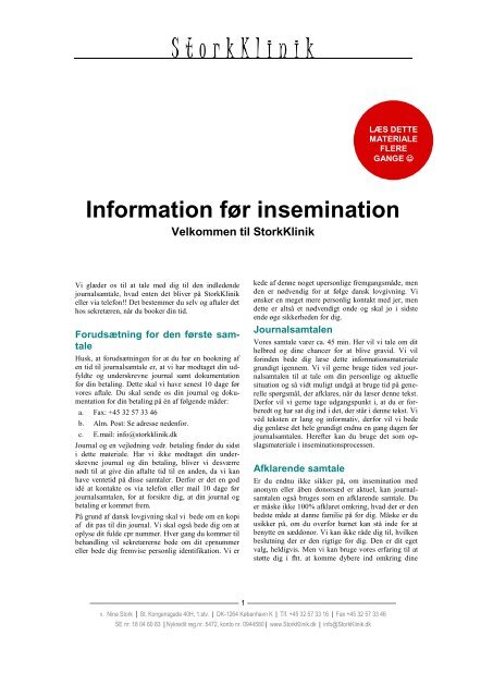 Information om insemination - Stork Klinik