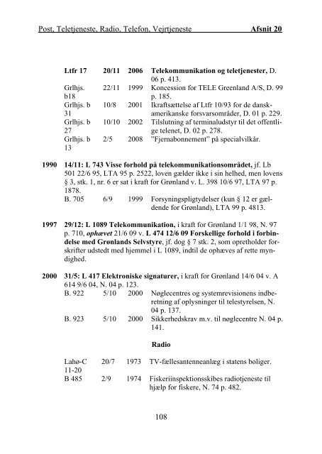 Grønlandsk Lovregister 2010 - 1. kvartal - Statsministeriet