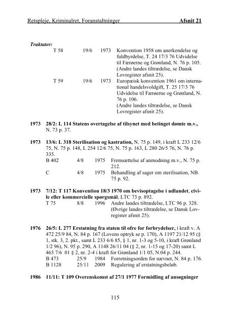 Grønlandsk Lovregister 2010 - 1. kvartal - Statsministeriet