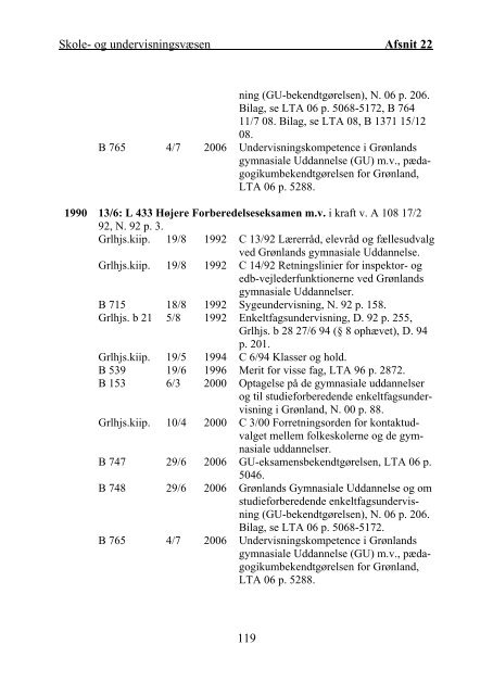 Grønlandsk Lovregister 2010 - 1. kvartal - Statsministeriet