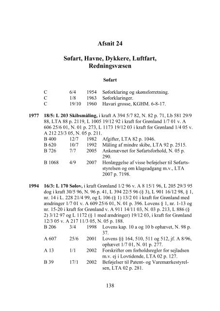 Grønlandsk Lovregister 2010 - 1. kvartal - Statsministeriet