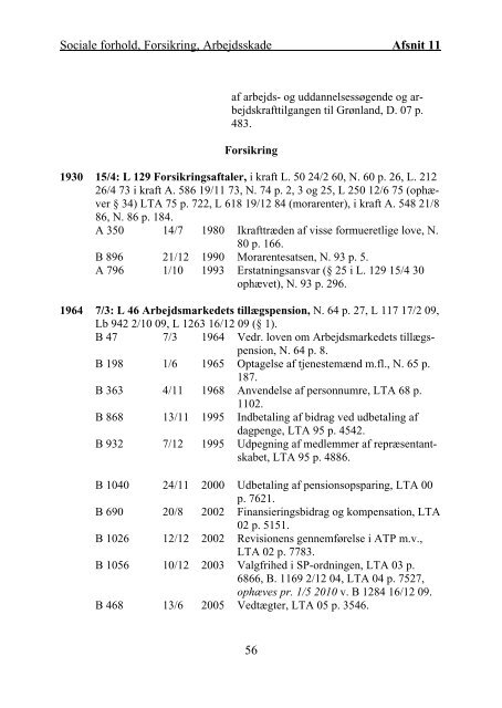 Grønlandsk Lovregister 2010 - 1. kvartal - Statsministeriet