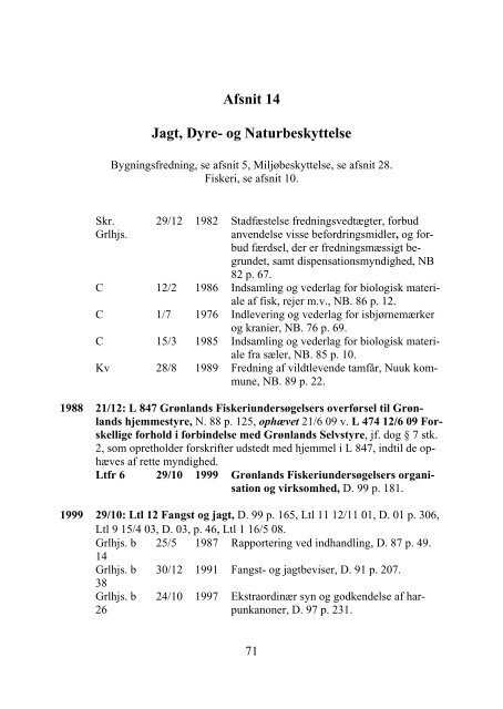 Grønlandsk Lovregister 2010 - 1. kvartal - Statsministeriet