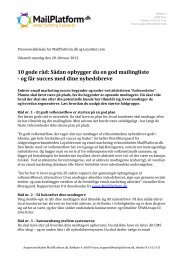 Pressemeddelelse for MailPlatform-saadan-opbygger ... - PressWire