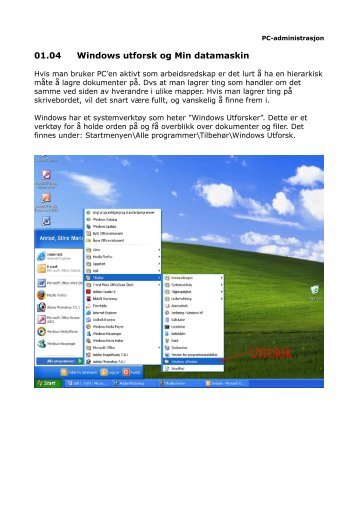 Windows utforsk og Min datamaskin - Aust-Agder fylkeskommune