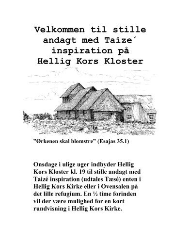 Stille andagt med Taizé inspiration - Hellig Kors kloster